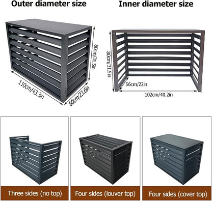 GENERIC Housse De Climatiseur D'extérieur En Aluminium Toutes Saisons Avec Persiennes Autoportantes Pour Unités Centrales AC Et Protection Contre Les Déchets Pour équipement Extérieur