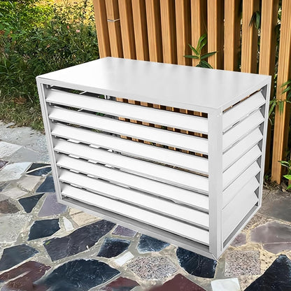 GENERIC Housse De Protection En Aluminium Pour Climatiseur Extérieur - Mini Condensateur Divisé - Résistant Aux Intempéries - Pour 2 Systèmes 3P - Blanc Et Design élégant