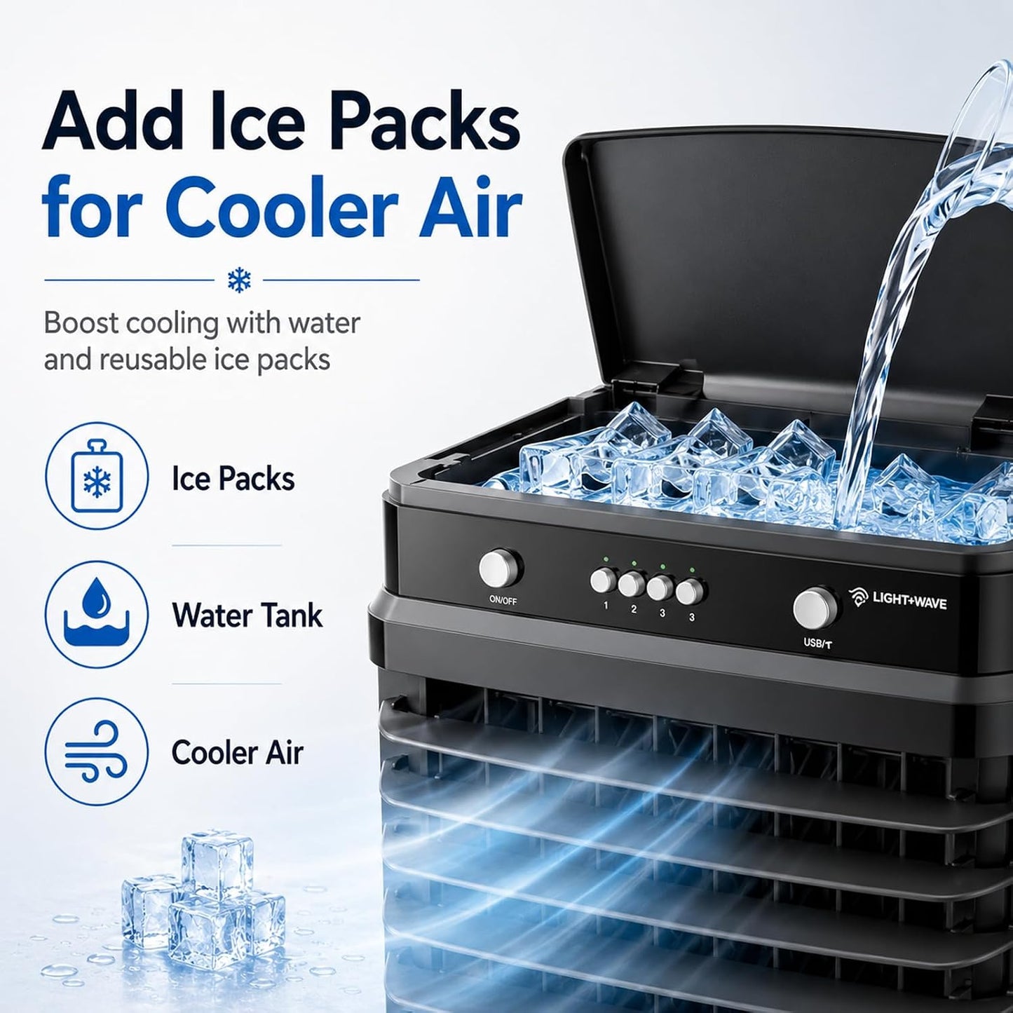  Climatiseur Mobile 3-en-1 Avec Grand Réservoir De 30 L,ventilateur à 3 Vitesses, Oscillation Automatique à 120° Et Protection Contre La Marche à Sec Idéal Pour Chambre,bureau,Garage Ou S 120cm/47.2in