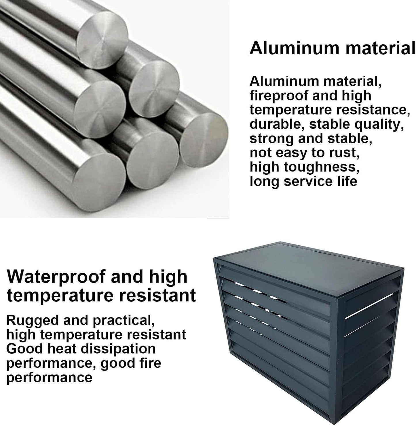 GENERIC Housse De Protection En Aluminium Pour Climatiseur - Protection Contre Les Intempéries - Pour Intérieur Et Extérieur