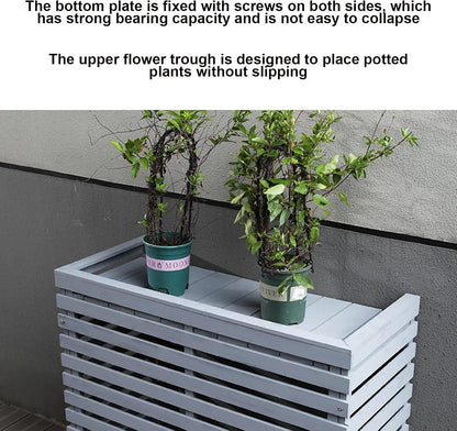  Housse En Bois Massif Pour Climatiseur – Support Extérieur Et Fleur Pour Climatiseurs Portables – Design Jaune élégant Pour Une Meilleure Esthétique Du Jardin