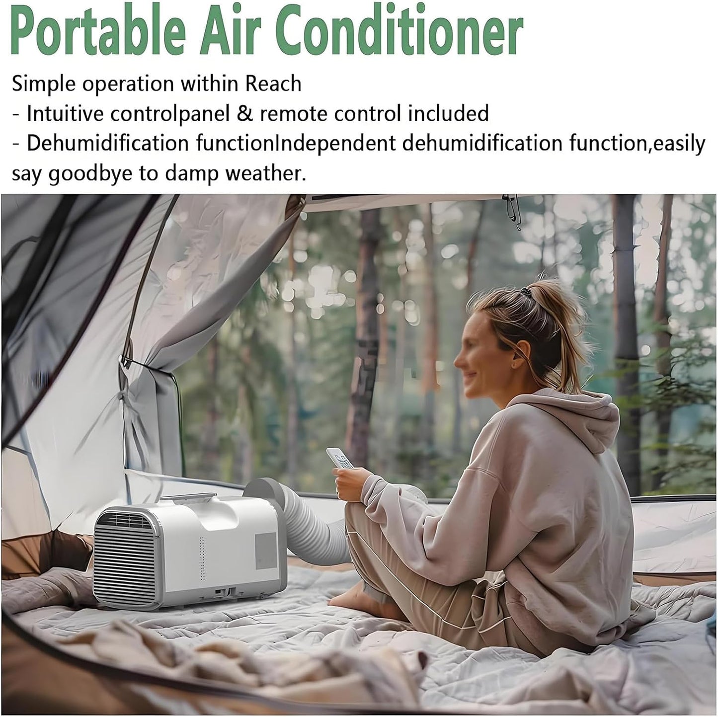  Climatiseurs Portables Pour Camping-Car, 5200 BTU Pour Tente De Pique-Nique, Avec Fonctions Refroidissement, Déshumidification Et Ventilation, 3 Vitesses De Ventilation, Pour Camion, Camping-Car