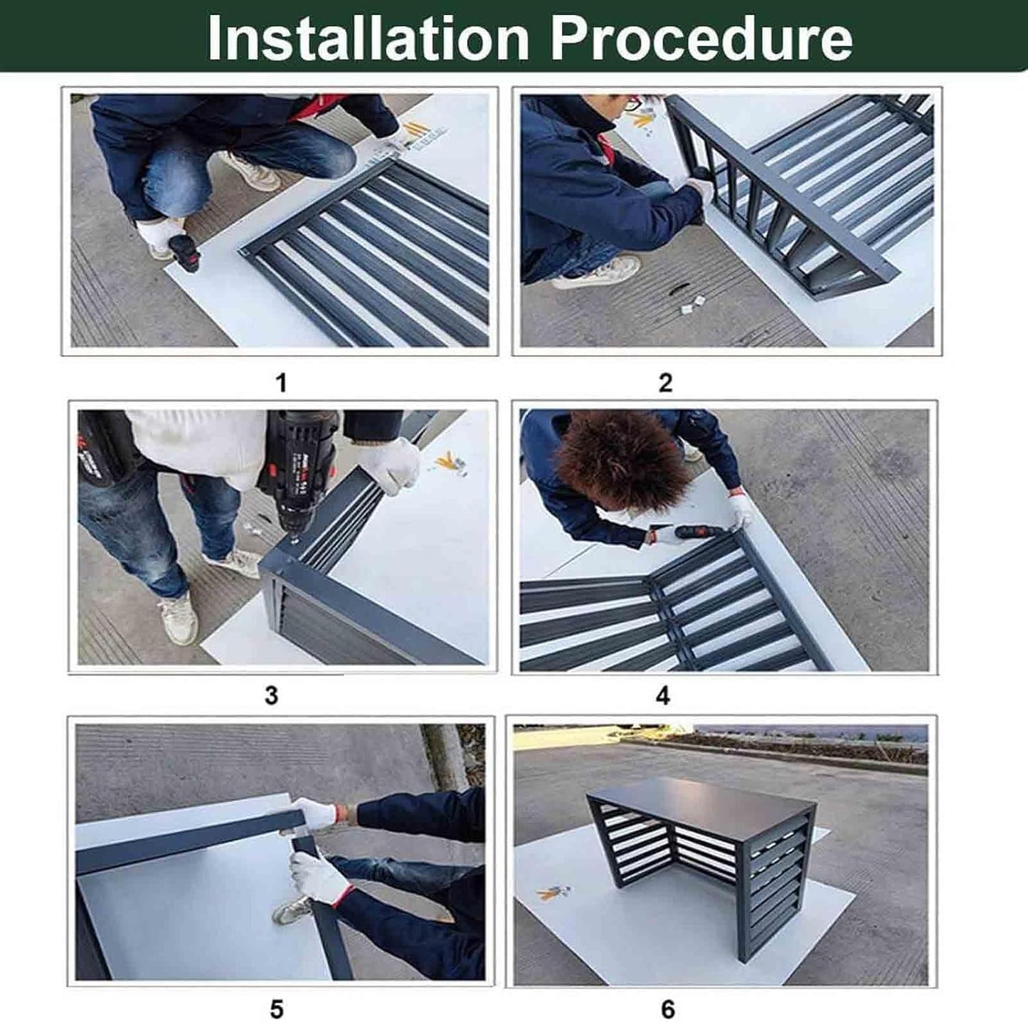 GENERIC Housse De Climatiseur D'extérieur Résistante Aux Intempéries – Barrière Décorative En Aluminium Pour La Protection De La Maison Des Unités De Climatisation – Bouclier Résistant Aux Intempéries