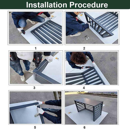 GENERIC Housse De Climatiseur D'extérieur Résistante Aux Intempéries – Barrière Décorative En Aluminium Pour La Protection De La Maison Des Unités De Climatisation – Bouclier Résistant Aux Intempéries