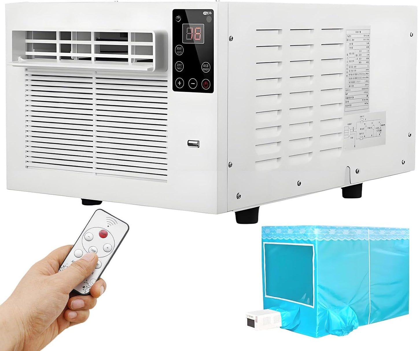 GENERIC Climatiseur Portable, Déshumidificateur à Refroidissement Rapide Pour Chambre à Coucher, Cuisine, Maison De Location, Dortoir, Sans Unité Extérieure, Moustiquaire Incluse