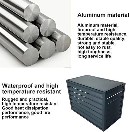 GENERIC Housse En Aluminium Pour Pompe à Chaleur Et Climatisation – Protection Extérieure Divisée, Réduction Du Bruit, Support D'étagère Pour Plantes, Housse De Climatiseur Résistante Aux Intempéries Pour
