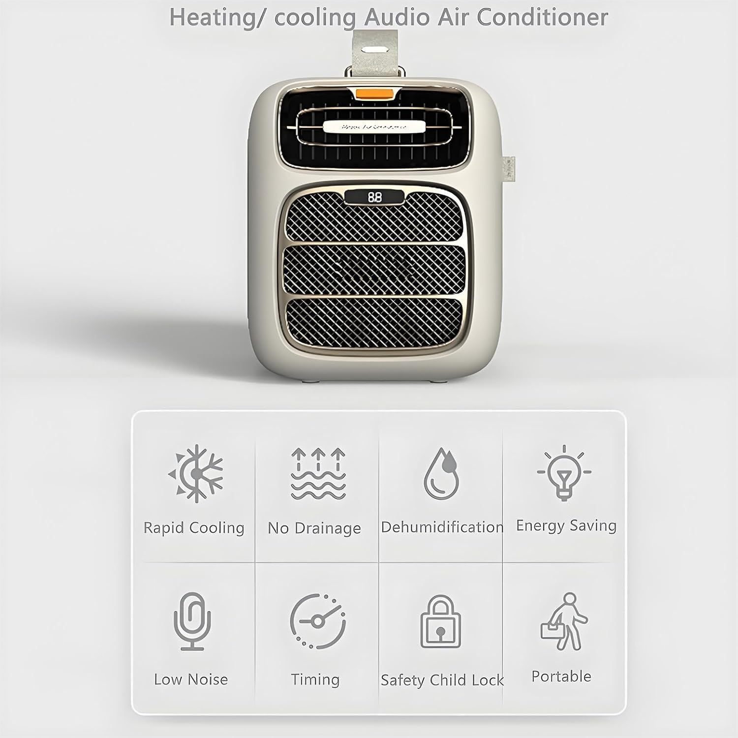  TYH Climatiseur Portable, 5121 BTU, Refroidissement Rapide, Extérieur, AC/DC 24 V, 3 Vitesses De Ventilation, Déshumidification, Faible Consommation 500 W, Idéal Pour Tente De Camping