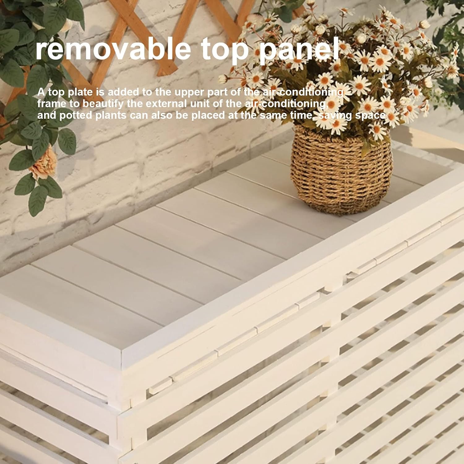  Housse De Protection En Bois Pour Climatiseur – Clôture De Protection Extérieure Pour Pompe à Chaleur Et Unités De Climatisation élégante Et Design Pour Dissimuler Les Unités De Climatisation