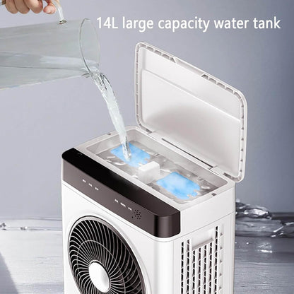 GENERIC Refroidisseur D'air évaporatif Portable, Climatiseur Mobile, Ventilateur Avec Télécommande, Minuterie 12 H, Réservoir D'eau De 14 L, 3 Vitesses, Rafraîchisseur D'air Pers