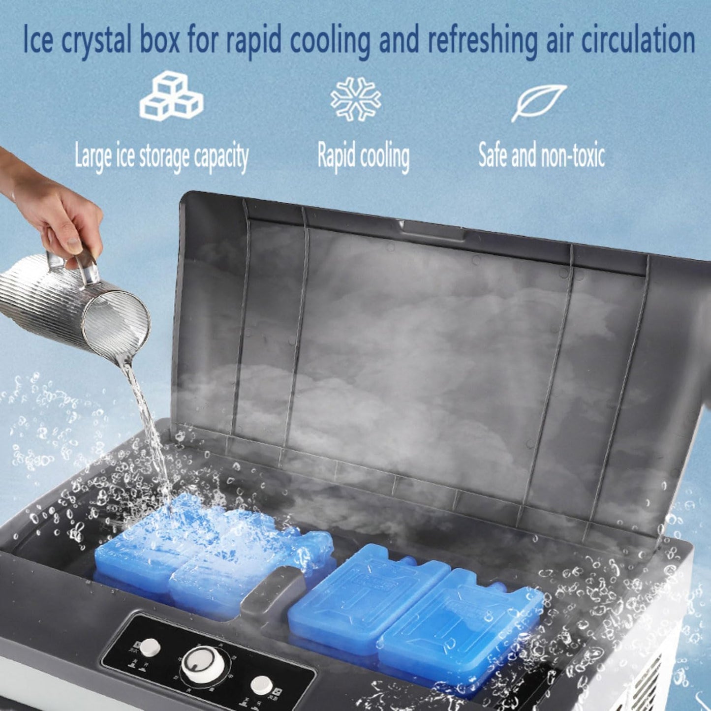  Rafraichisseur D'air Silencieux- Climatiseur Mobile Portable Sans Évacuation 3 Modes 3 Vitesses Oscillation 120° Ventilateur Refroidisseur D'air Avec Réservoir 50L Pour Maison Bureau