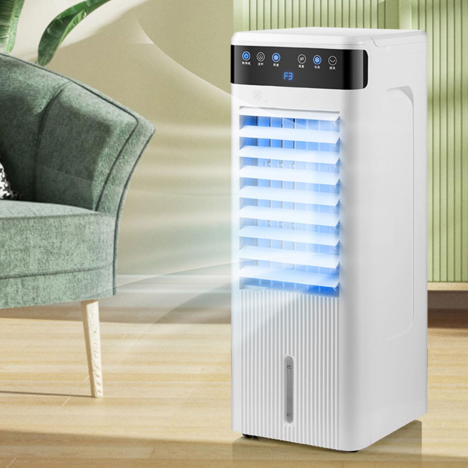  Climatiseur Mobile 3en1 Refroidisseur D'Air Portable Avec 120° Oscillation, 5L, 12H Minuterie, 3 Vitesses Pour Bureau Et Chambre