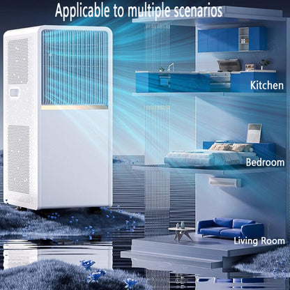  Climatiseur Portable Pour Grande Pièce, Unité Intelligente Avec Kit De Télécommande Et De Fenêtre, Refroidissement Rapide Et Déshumidificateur, Mode De Sommeil Silencieux, Oscillation 120 °
