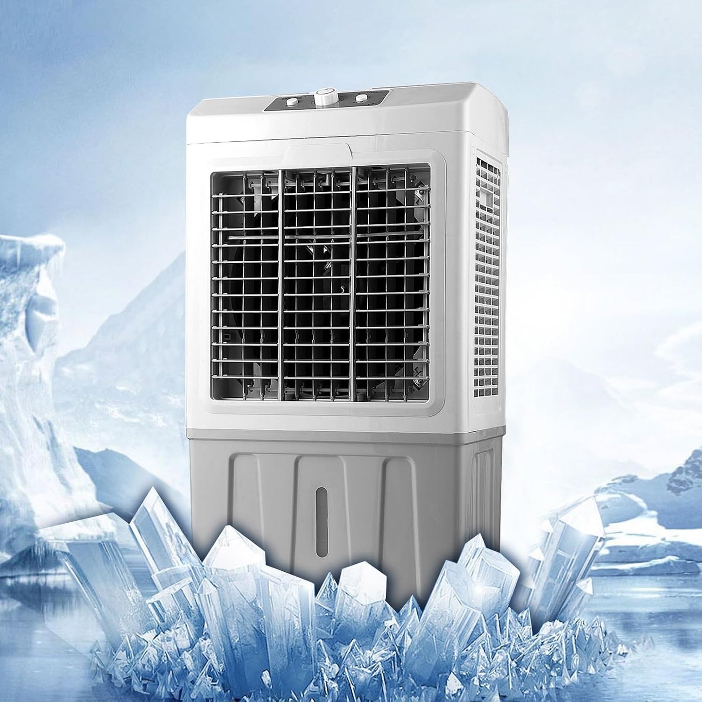  Climatiseur à évaporation, Refroidisseur D'air à Oscillation De 120°, 3 Vitesses De Vent Pour Une Utilisation En Intérieur Et En Extérieur