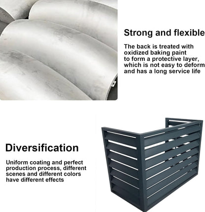 GENERIC Housse De Climatiseur Extérieur – Protection Contre La Pluie En Alliage D'aluminium Pour Unités De Fenêtre Pour Une Utilisation En Intérieur Et En Extérieur – Gris – Cachez Votre Unité AC Avec