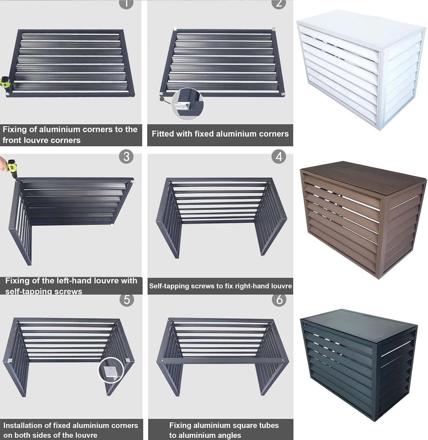 GENERIC Housse De Protection En Aluminium Pour Climatiseur - Protection Contre Les Intempéries - Pour Intérieur Et Extérieur