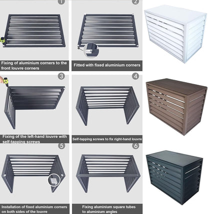 GENERIC Housse De Climatiseur En Aluminium Résistant Aux Intempéries – Unité Extérieure Ion, Bouclier De Condensateur Pour Intérieur/extérieur, Dissimulation De Clôture