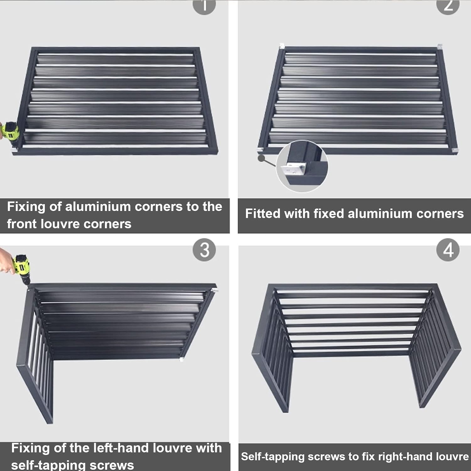 GENERIC Couvercle De Climatiseur Extérieur En Aluminium Pour Pompe à Chaleur - Clôture Pour Unités Extérieures - Protection Pour Unités De Climatisation - Résistante Aux Intempéries - Housse De CVC Extérieure