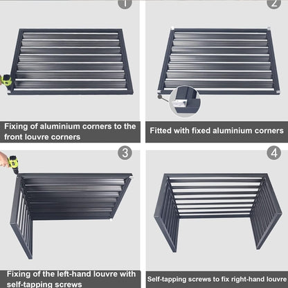 GENERIC Couvercle De Climatiseur Extérieur En Aluminium Pour Pompe à Chaleur - Clôture Pour Unités Extérieures - Protection Pour Unités De Climatisation - Résistante Aux Intempéries - Housse De CVC Extérieure