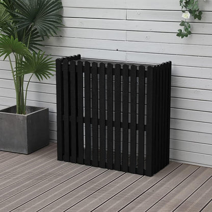  Brise-vue De Clôture Pour Climatiseur Extérieur En Bois Robuste Pour Protection De L'intimité Extérieure, Housse De Protection Pour Condensateur Extérieur, Noir, Taille XXX
