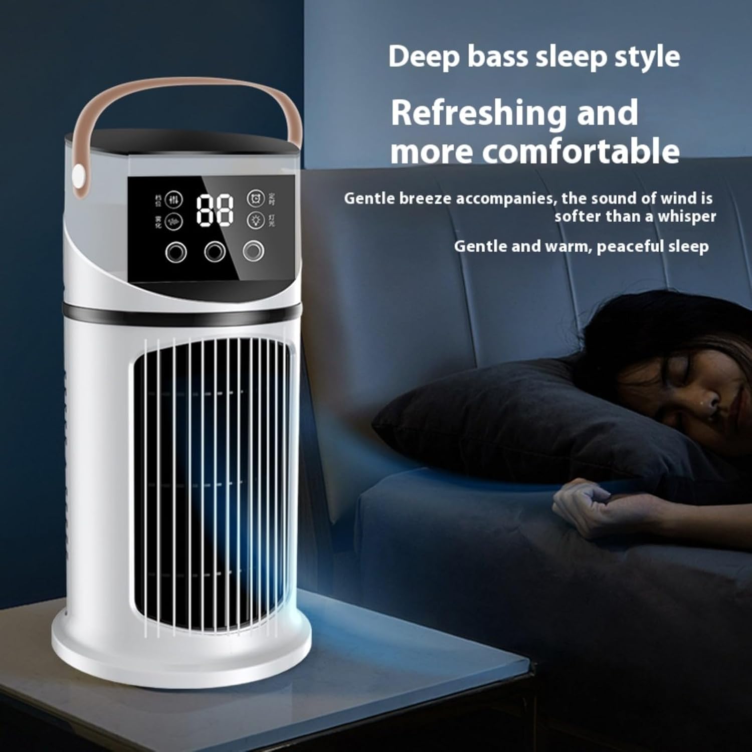  Générique Climatiseur Mobile - 4en1 Avec Déshumidificateur, Ventilateur Et Mode Nuit - Silencieux, Minuterie 24H, Télécommande, Kit Fenêtre - Classe Énergétique A Pour Chambre, Bureau, Camping