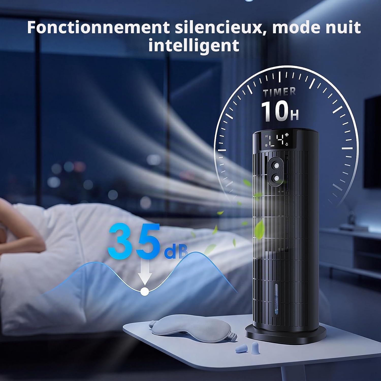  Climatiseur Portable, Refroidisseur D'air Portable, Mini Climatiseur Mobile Avec Réservoir D'eau, Mode De Pulvérisation, Minuterie, Vitesses De Ventilateur, Pour Chambre à Coucher, Bureau, Cuisine