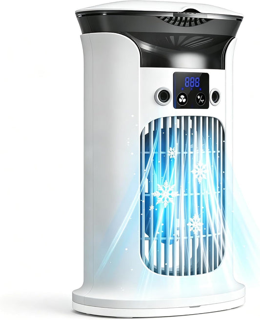  Climatiseur Mobile Avec Réservoir 880ML, Mini Climatiseur Portable, Refroidisseur D'air, Petite Climatisation Mobile Pour Pièce, Climatiseur Mobile Sans Tuyau D'évacuation