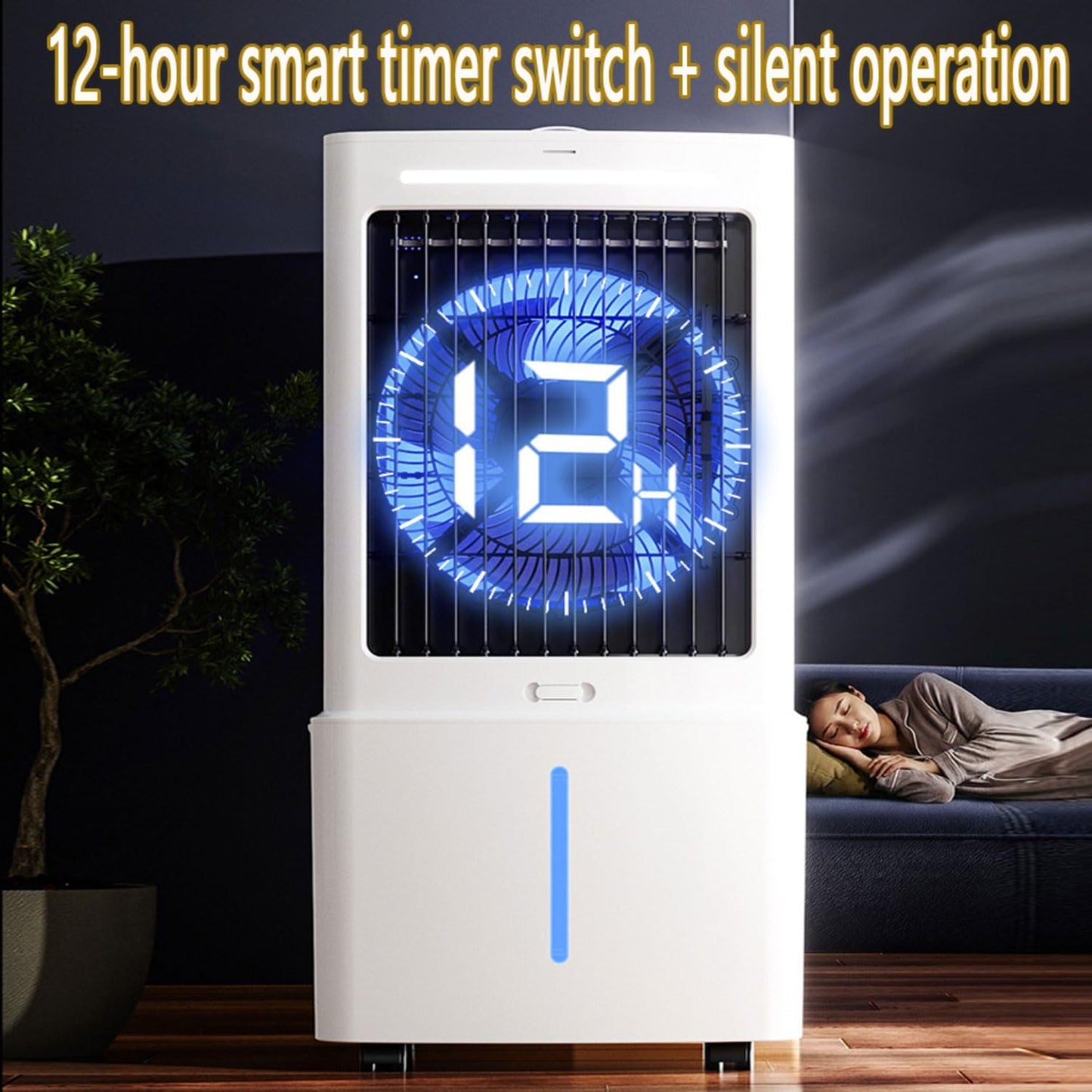  Refroidisseur Par évaporation Avec 3 Vitesses Ventilateur Portable Mobile Sans Évacuation Réservoir D’Eau 25L Minuterie12H Silencieux Climatiseur Mobile Portable Pour Appartement Chambre
