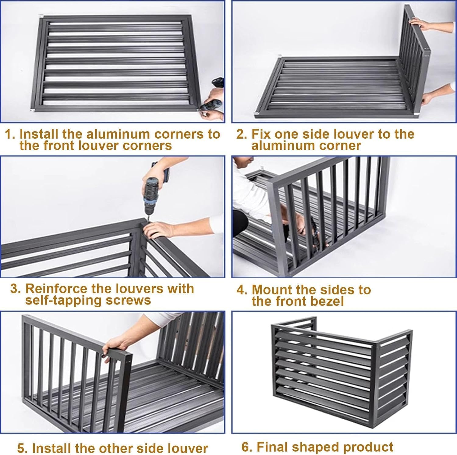 GENERIC Housse En Aluminium Pour Pompe à Chaleur Et Climatisation – Protection Extérieure Divisée, Réduction Du Bruit, Support D'étagère Pour Plantes, Housse De Climatiseur Résistante Aux Intempéries Pour