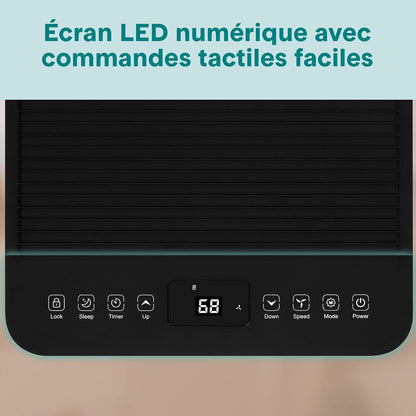  SereneLife Climatiseur Mobile 9000 BTU – Portable Silencieux 55 DB, 31 M² Ventilateur Et Déshumidificateur, Rafraîchisseur D’Air, Télécommande, Écran LED