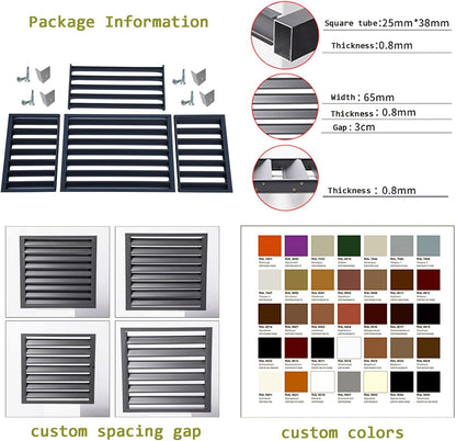 GENERIC Écran De Protection Pour Climatiseur Extérieur – Clôture En Alliage D'aluminium Et Porte-fleurs, Volets Anti-corrosion Pour Unité Extérieure En Métal, Blanc, Taille 2-3P (L1)