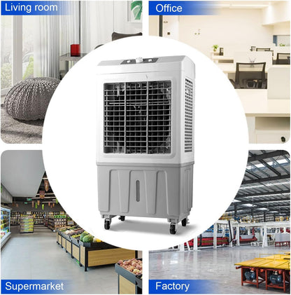  Climatiseur à évaporation, Refroidisseur D'air à Oscillation De 120°, 3 Vitesses De Vent Pour Une Utilisation En Intérieur Et En Extérieur