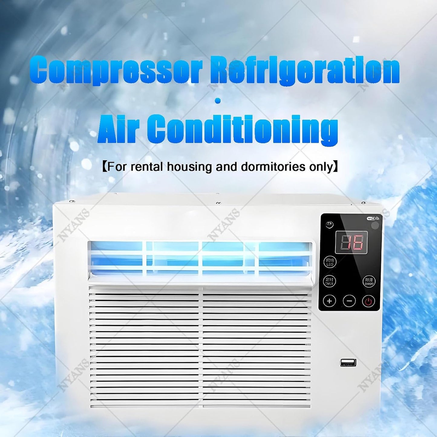 GENERIC Climatiseur Portable, Déshumidificateur à Refroidissement Rapide Pour Chambre à Coucher, Cuisine, Maison De Location, Dortoir, Sans Unité Extérieure, Moustiquaire Incluse
