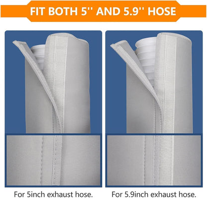  Portable AC Hose Insulation Sleeve, Insulated Cover With Adjustable Straps | AC Pipe Insulation For Winter Outdoor Indoor Casement Garage RV Room Wall Window House Apartment Energy Saving Duct
