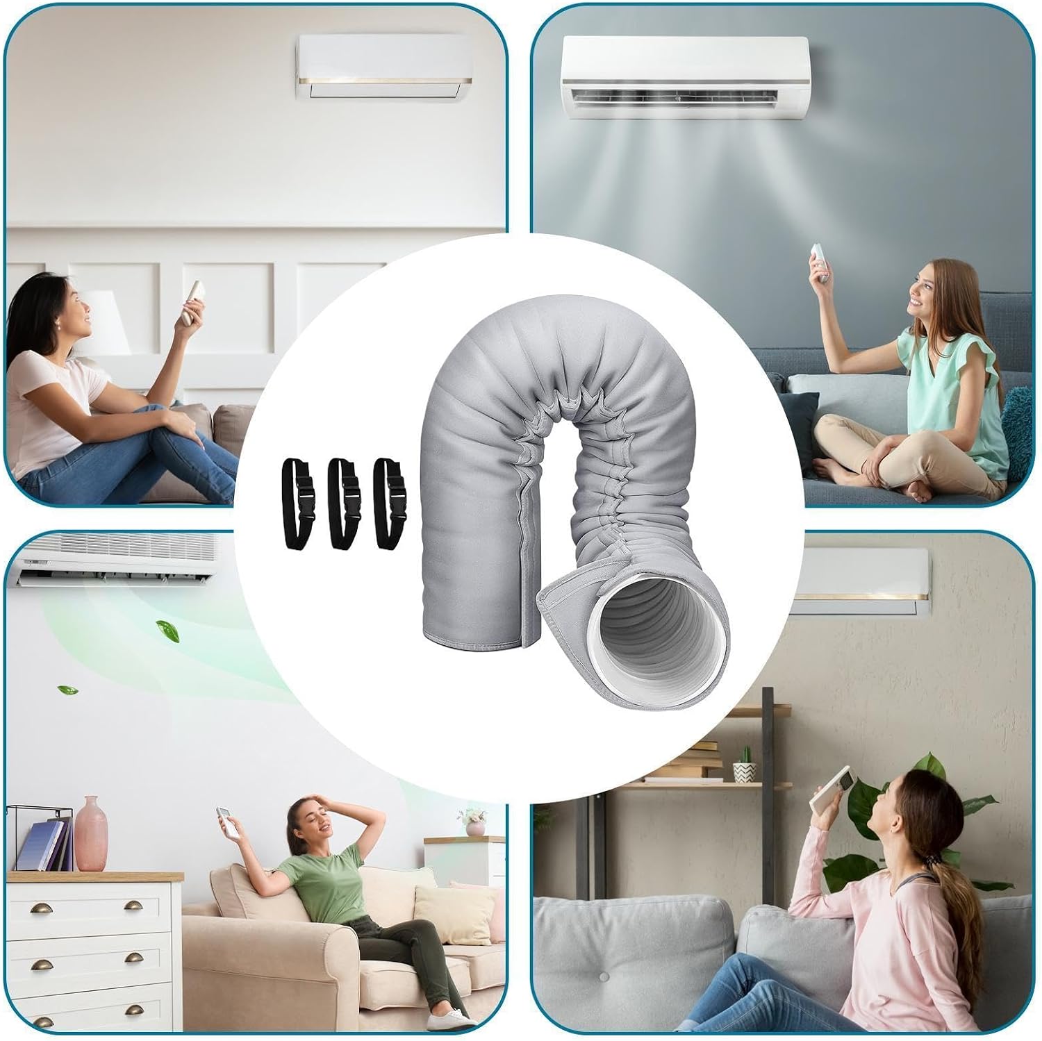  Gaine Isolante Pour Tuyau De Climatiseur Portable - Anti-Poussière Calorifugé Résistant UV | Gaine D'Évacuation Pour Climatiseur Portable | Pour Refroidissement, Entretien, Protection Intérieure, Mais