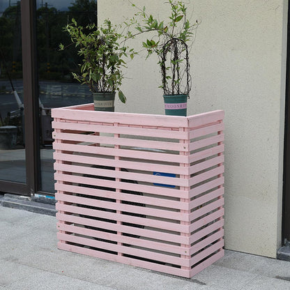 GENERIC Housse De Protection Pour Climatiseur D'extérieur En Bois Massif Avec Persiennes Et Support De Fleurs Résistant Aux Intempéries 85 X 35 X 80 Cm Pour Décoration De Terrasse Et De Jardin