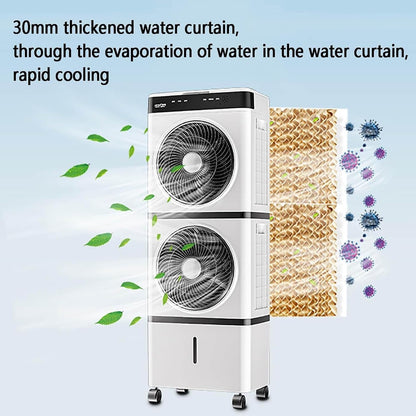 GENERIC Refroidisseur D'air évaporatif Portable, Climatiseur Mobile, Ventilateur Avec Télécommande, Minuterie 12 H, Réservoir D'eau De 14 L, 3 Vitesses, Rafraîchisseur D'air Pers