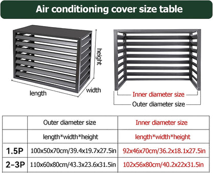 GENERIC Housse En Aluminium De Qualité Supérieure Pour Climatiseur – Protection De L'unité De Climatisation Extérieure – Clôture D'intimité Et Boîtier De Poubelle – Housse De Condensateur Résistante Aux