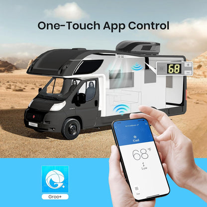  TOSOT GO COOL Climatiseur Pour Véhicule Récréatif 15 000 BTU, Unité De Climatisation De Toit Non Conduit Avec Pompe à Chaleur, EER 8,5 Haute Efficacité, WiFi Et Télécommande, Noir