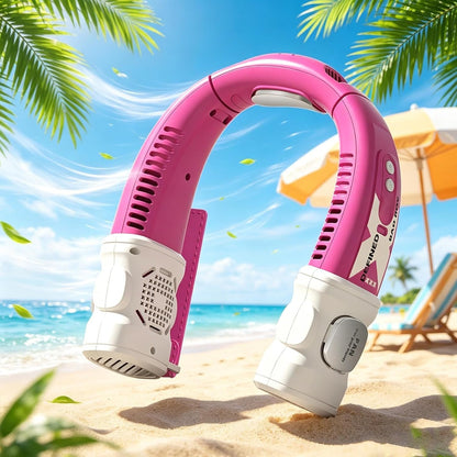  Climatiseur De Cou,Rechargeable Réglable 5 Vitesses | Ventilateur De Cou Léger,pour Hommes Femmes Jeunes Adolescents Road Trip Plage Camping Navettes Escalade Voyage Bureau