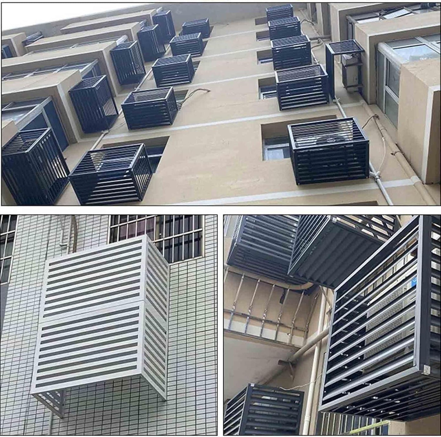 GENERIC Housse De Climatiseur D'extérieur Résistante Aux Intempéries – Barrière Décorative En Aluminium Pour La Protection De La Maison Des Unités De Climatisation – Bouclier Résistant Aux Intempéries