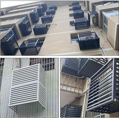 GENERIC Housse De Climatiseur D'extérieur Résistante Aux Intempéries – Barrière Décorative En Aluminium Pour La Protection De La Maison Des Unités De Climatisation – Bouclier Résistant Aux Intempéries