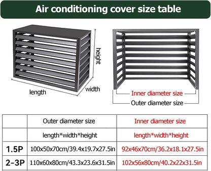 GENERIC Housse De Protection En Aluminium Pour Unité De Climatisation Extérieure - Protection Contre Les Intempéries - Pour Pompe à Chaleur - Équipement Extérieur - Grille De Protection Pour Climatiseur