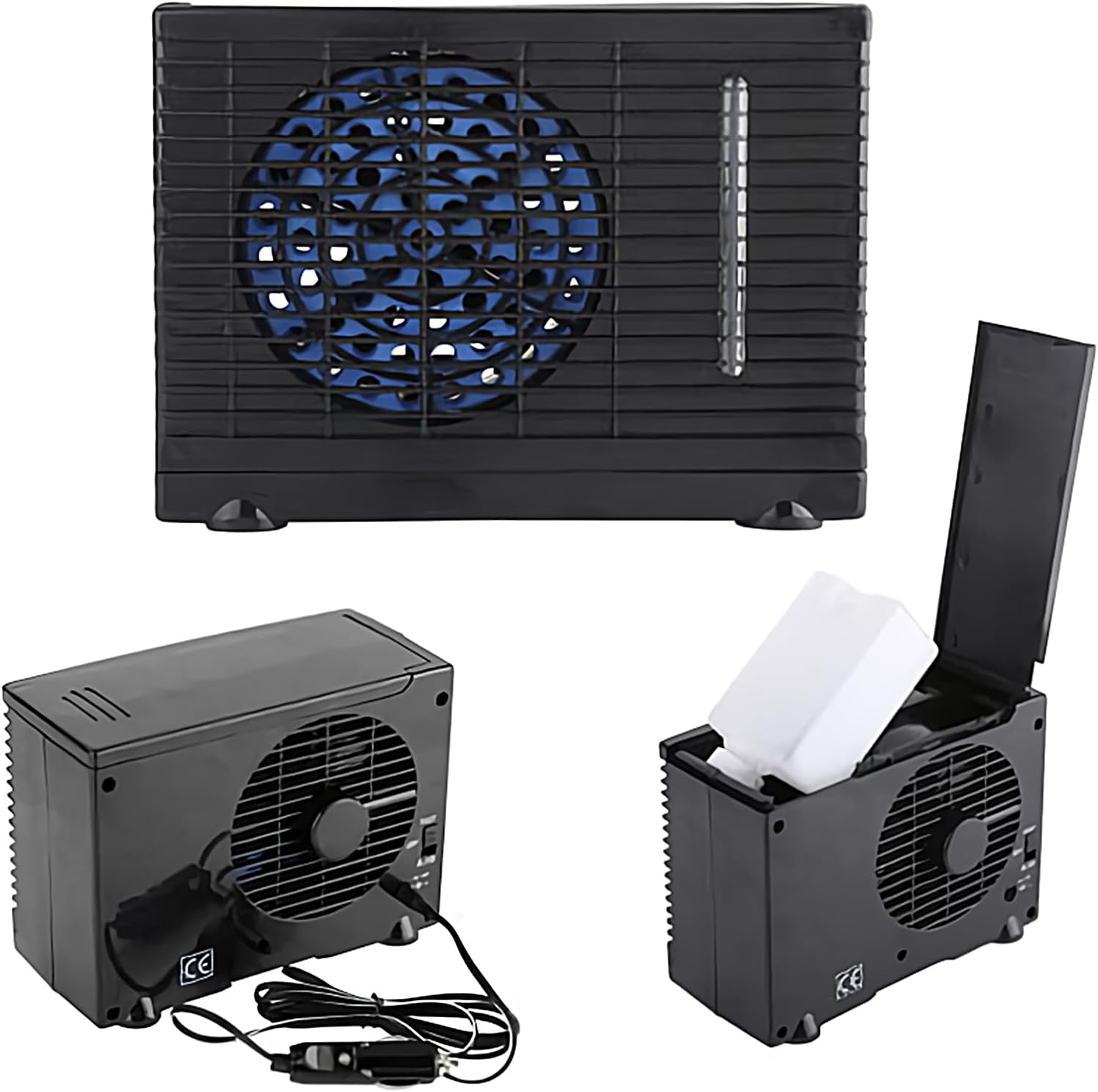  Ventilateur De Climatisation Portable Pour Voiture,Ventilateur Mobile De Rafraîchissement Pour Automobile - Appareil De Rafraîchissement Évaporatif 12V Avec Réservoir D'Eau Pour Intérieur Extérieur Dé