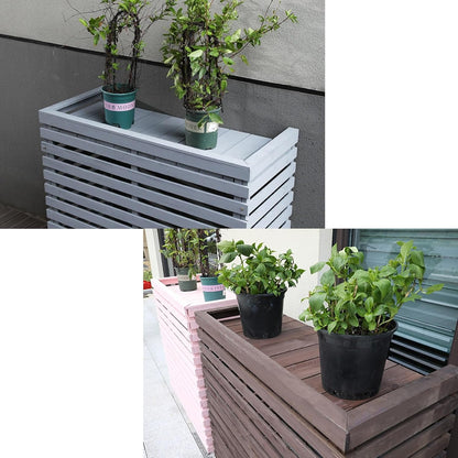  Housse Décorative Pour Climatiseur Pour Clôture Extérieure – Housse élégante En Bois Pour Unité De Climatisation Et Support De Plante Avec Protection Supérieure – Design Résistant Aux Intempéries
