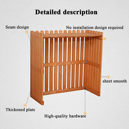  Brise-vue De Clôture Pour Climatiseur Extérieur En Bois Robuste Pour Protection De L'intimité Extérieure, Housse De Protection Pour Condensateur Extérieur, Noir, Taille XXX