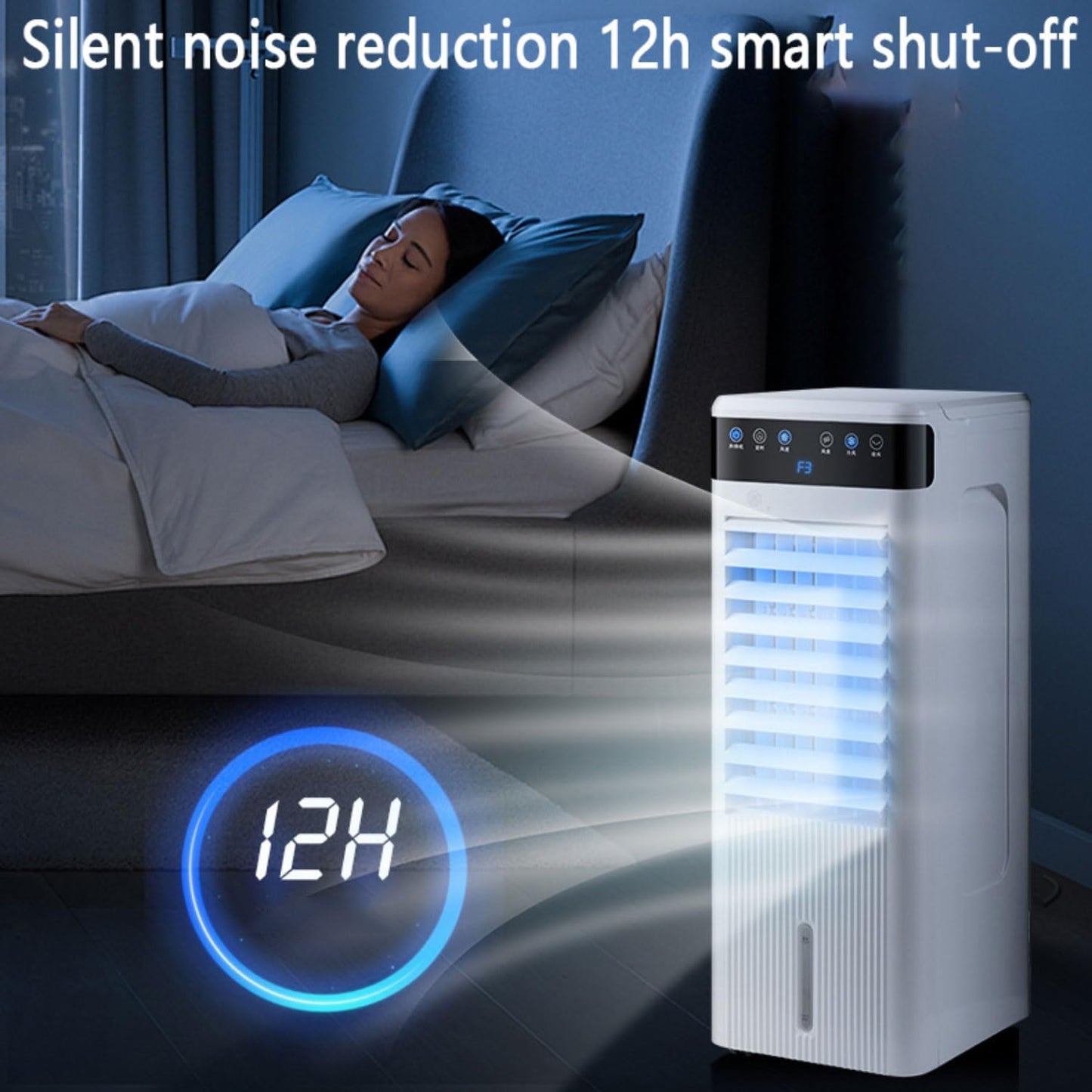  Climatiseur Mobile 3en1 Refroidisseur D'Air Portable Avec 120° Oscillation, 5L, 12H Minuterie, 3 Vitesses Pour Bureau Et Chambre