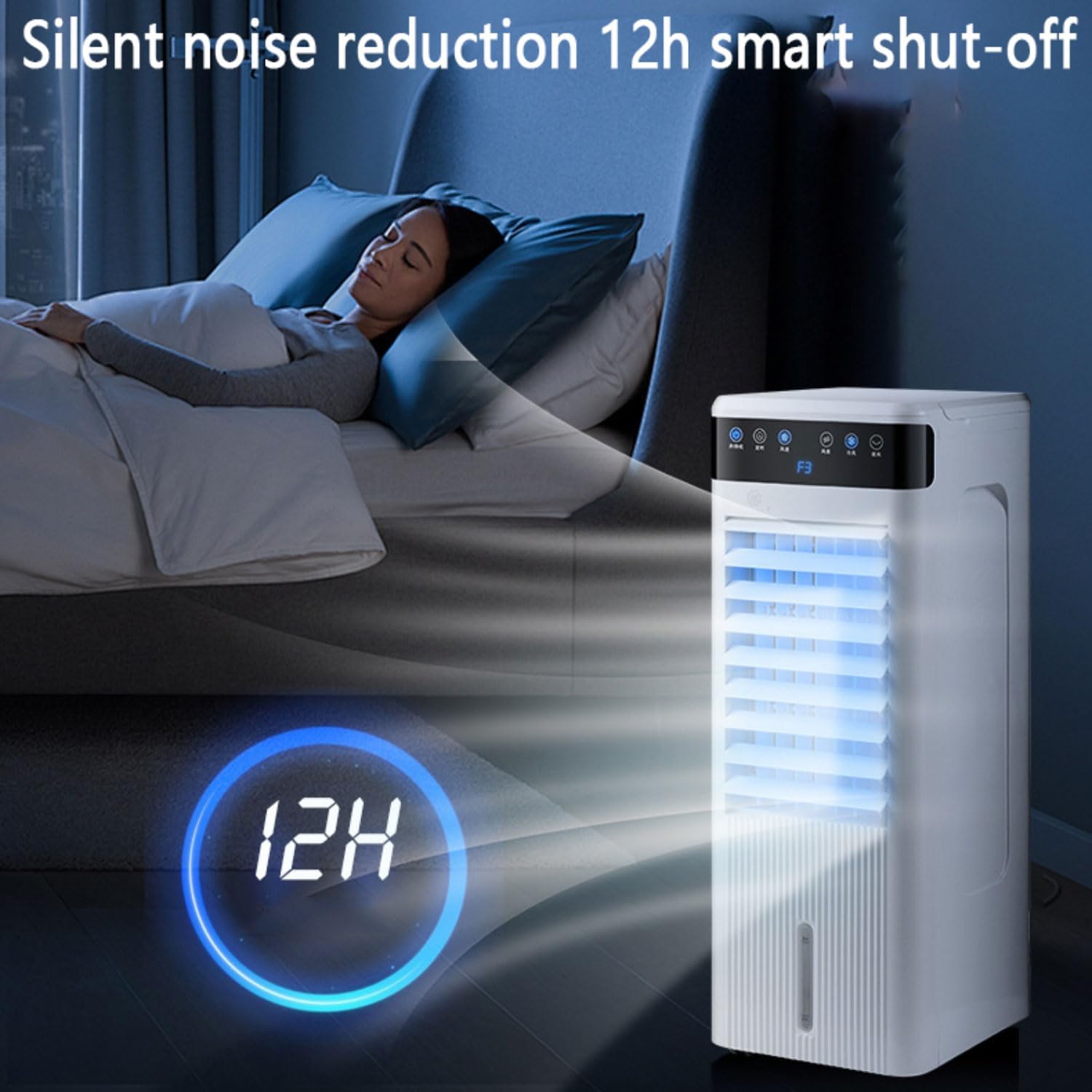  Climatiseur Mobile 3en1 Refroidisseur D'Air Portable Avec 120° Oscillation, 5L, 12H Minuterie, 3 Vitesses Pour Bureau Et Chambre