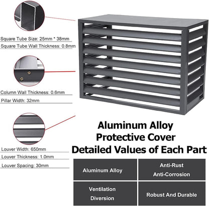  Housse D'extérieur En Aluminium Pour Unité De Climatisation – Grilles De Protection Pour Climatiseurs Et Pompes à Chaleur – Boîtier Polyvalent Pour Poubelle Et Support De Fleurs Résistant Aux