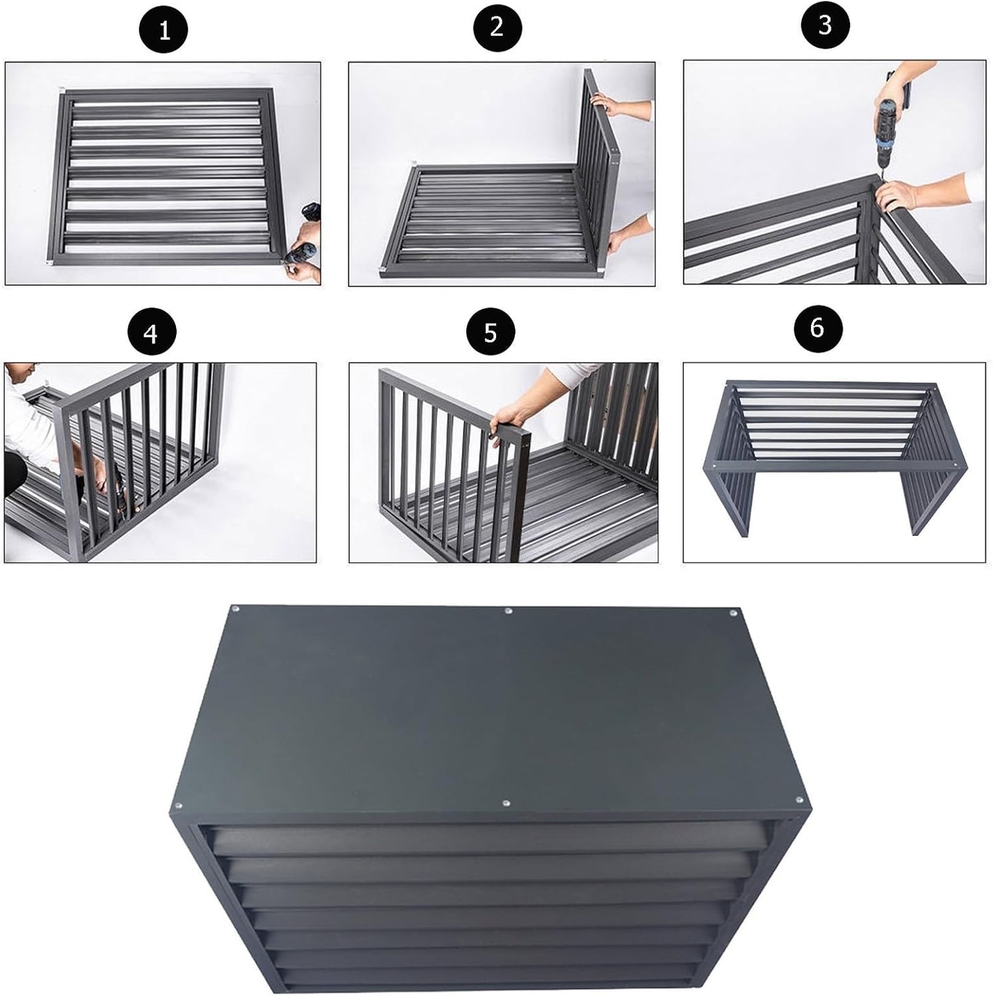 GENERIC Housse De Protection En Aluminium De Qualité Supérieure Pour Climatiseur – Protection De L'unité Extérieure – Clôture D'intimité – Protection Contre Le Condensateur (marron, 110 X 60 X 80 Cm)