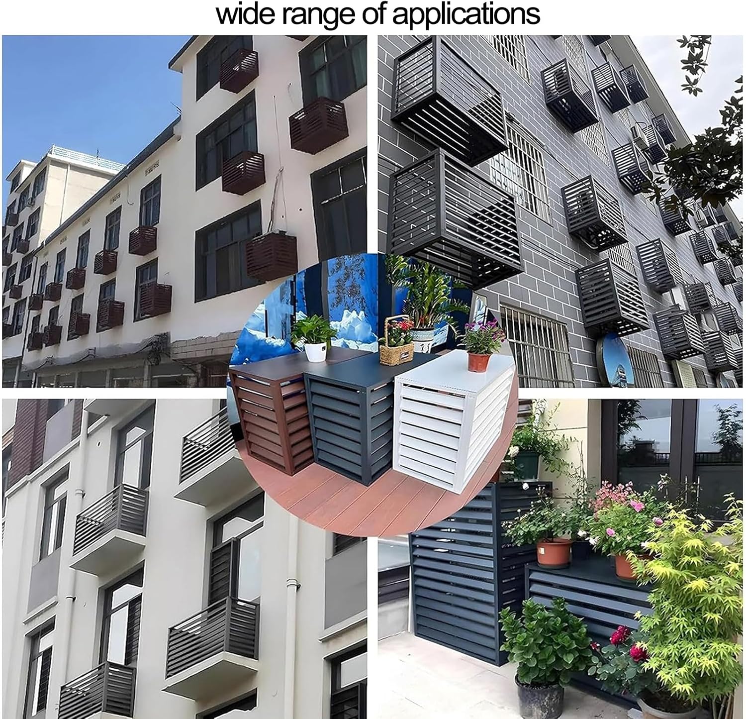 GENERIC Housse De Climatiseur D'extérieur En Aluminium Et Support De Présentation Pour Plantes – Protection Contre Les Intempéries Condensateur Clôture D'intimité Étagère De Rangement Pour Outils De Jardin